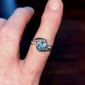 Sterling silver heart shaped blue topaz ring!